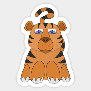 A nice and curious tiger Sticker